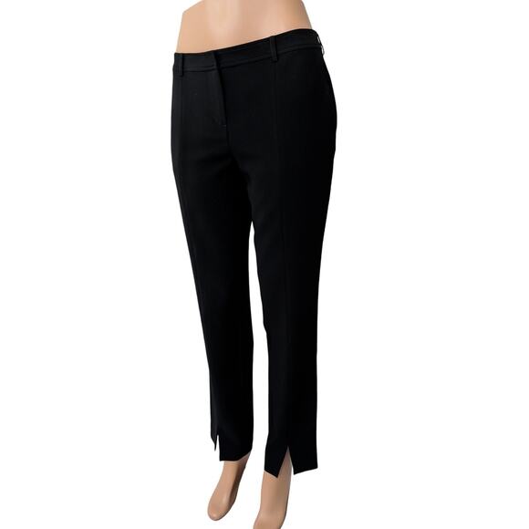 St. John Caviar Black Crepe Marocain Front Slit Ankle Pants in Jennifer Fit - Picture 10 of 16